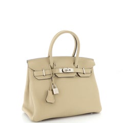 Hermes Birkin Handbag Light Togo with Palladium Hardware 30