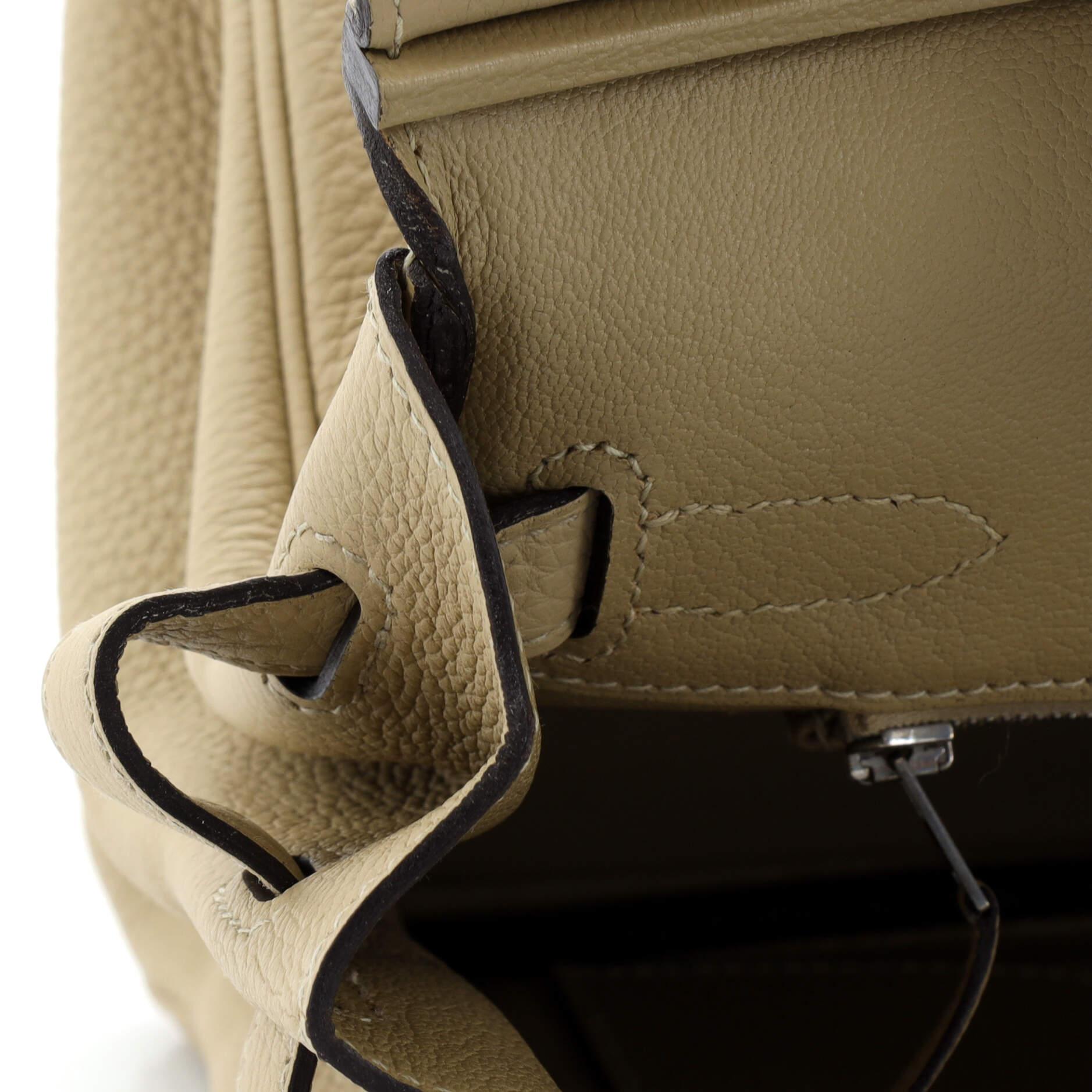 Hermes Birkin Handbag Light Togo with Palladium Hardware 30 For Sale 4