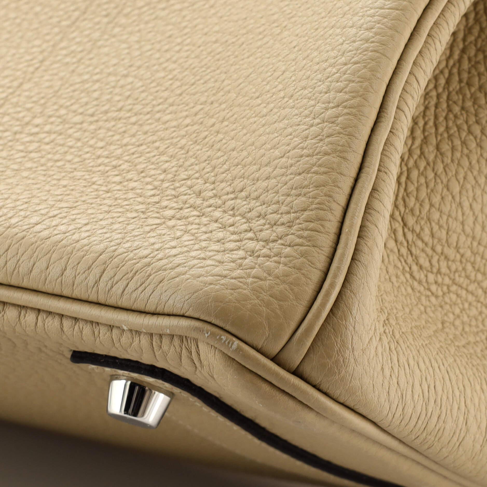 Hermes Birkin Handbag Light Togo with Palladium Hardware 35 For Sale 6