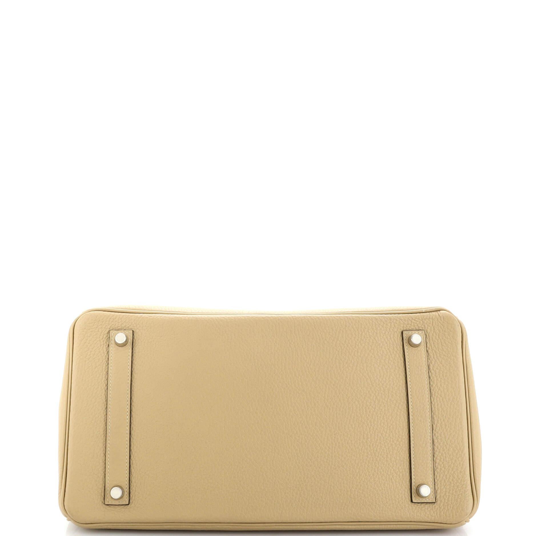 Hermes Birkin Handbag Light Togo with Palladium Hardware 35 For Sale 1