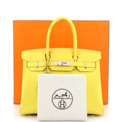 Hermes Birkin Handbag Lime Epsom with Palladium Hardware 30