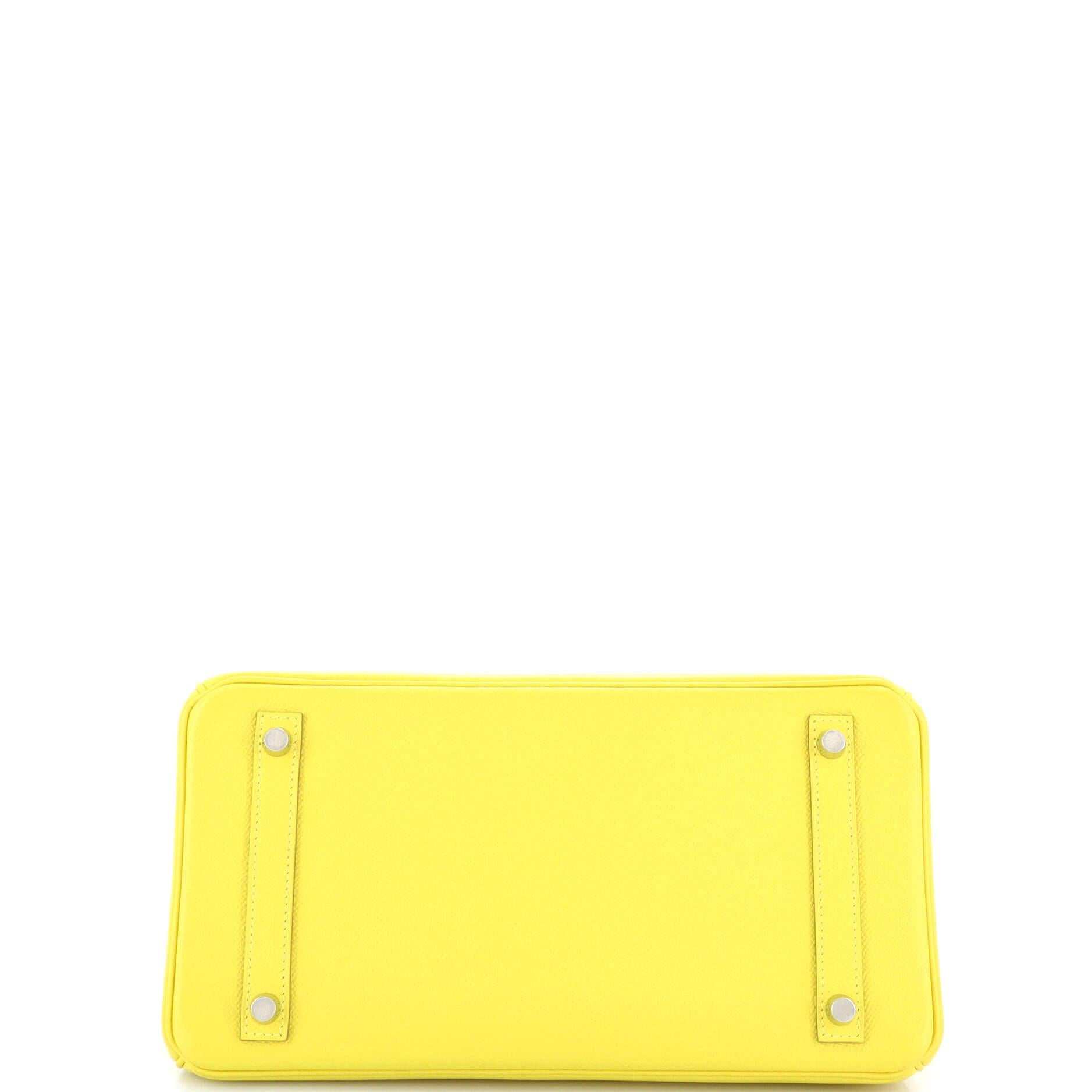 Hermes Birkin Handbag Lime Epsom with Palladium Hardware 30 For Sale 1