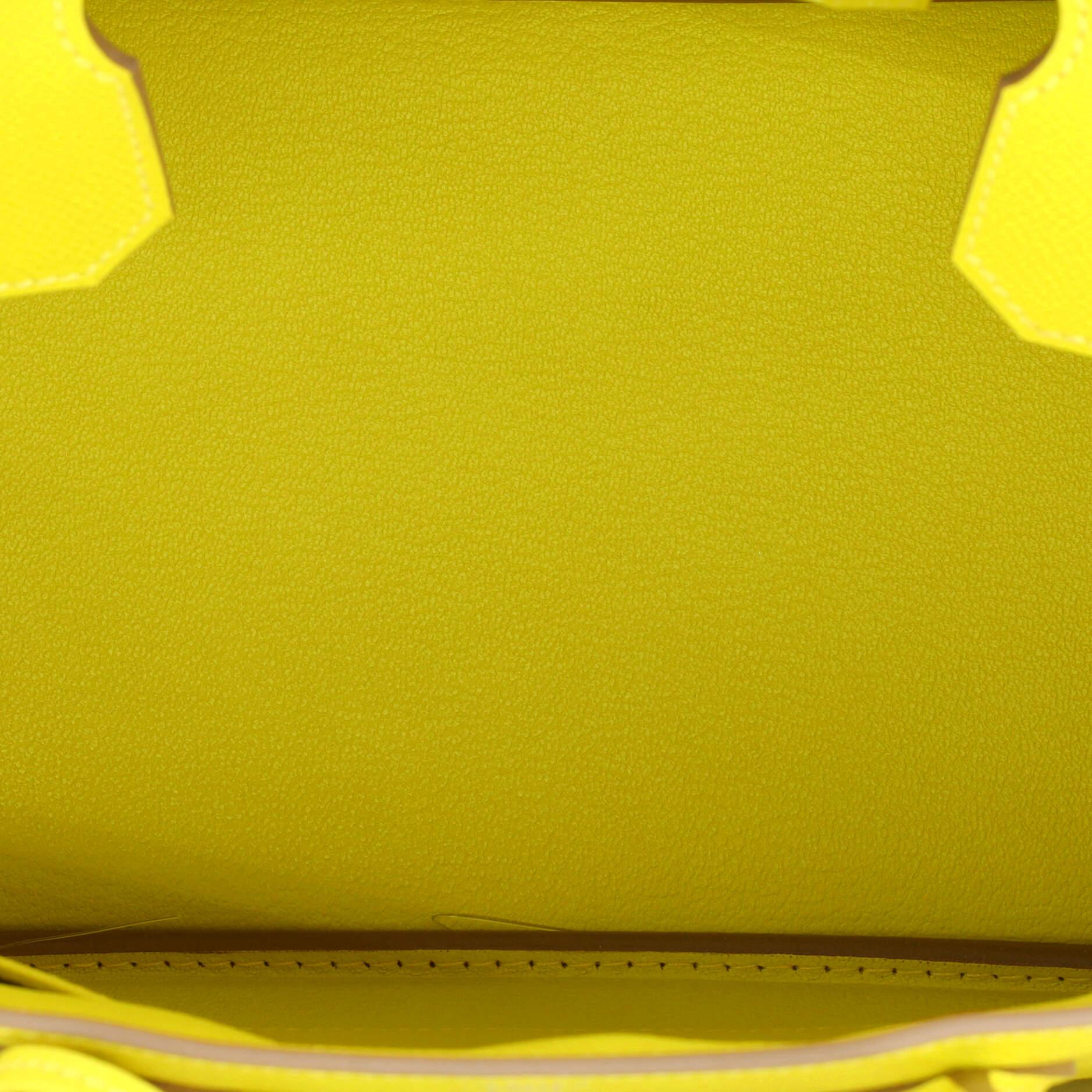 Hermes Birkin Handbag Lime Epsom with Palladium Hardware 30 For Sale 2