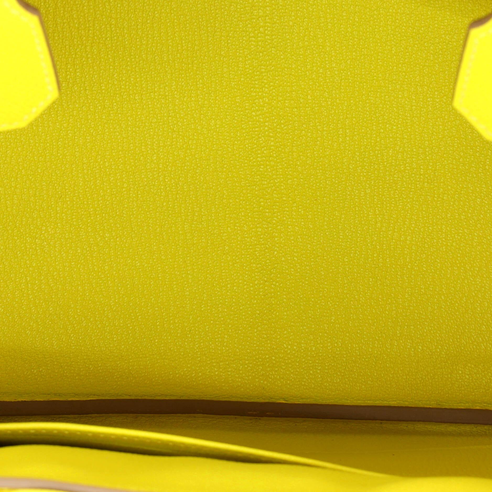 Hermes Birkin Handbag Lime Epsom with Palladium Hardware 30 2