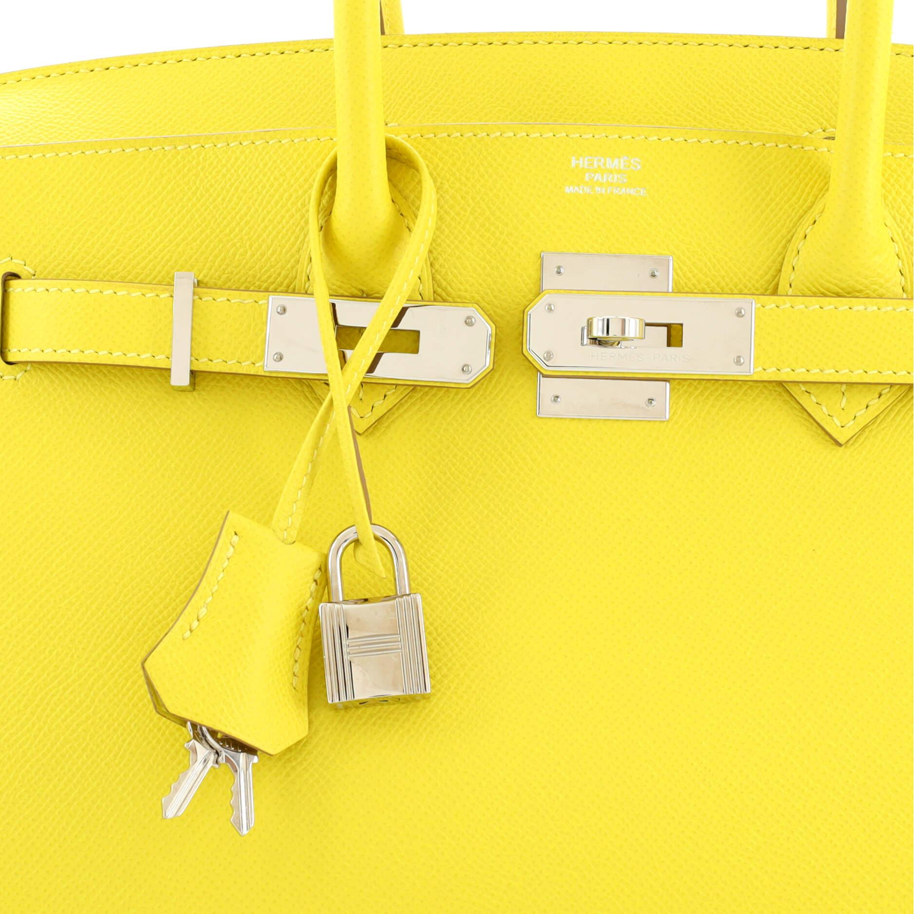 Hermes Birkin Handbag Lime Epsom with Palladium Hardware 30 For Sale 3