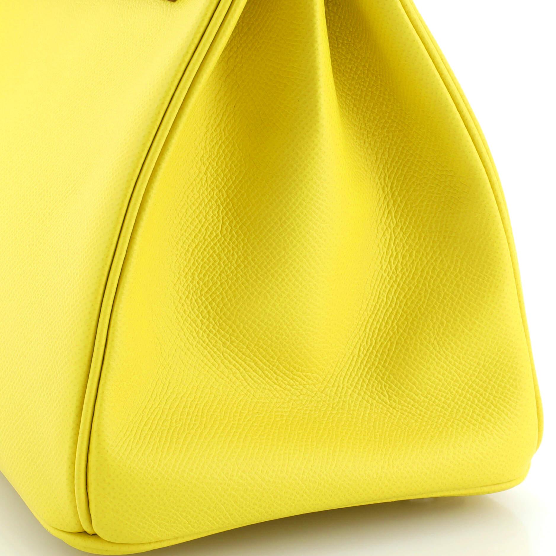 Hermes Birkin Handbag Lime Epsom with Palladium Hardware 30 For Sale 4