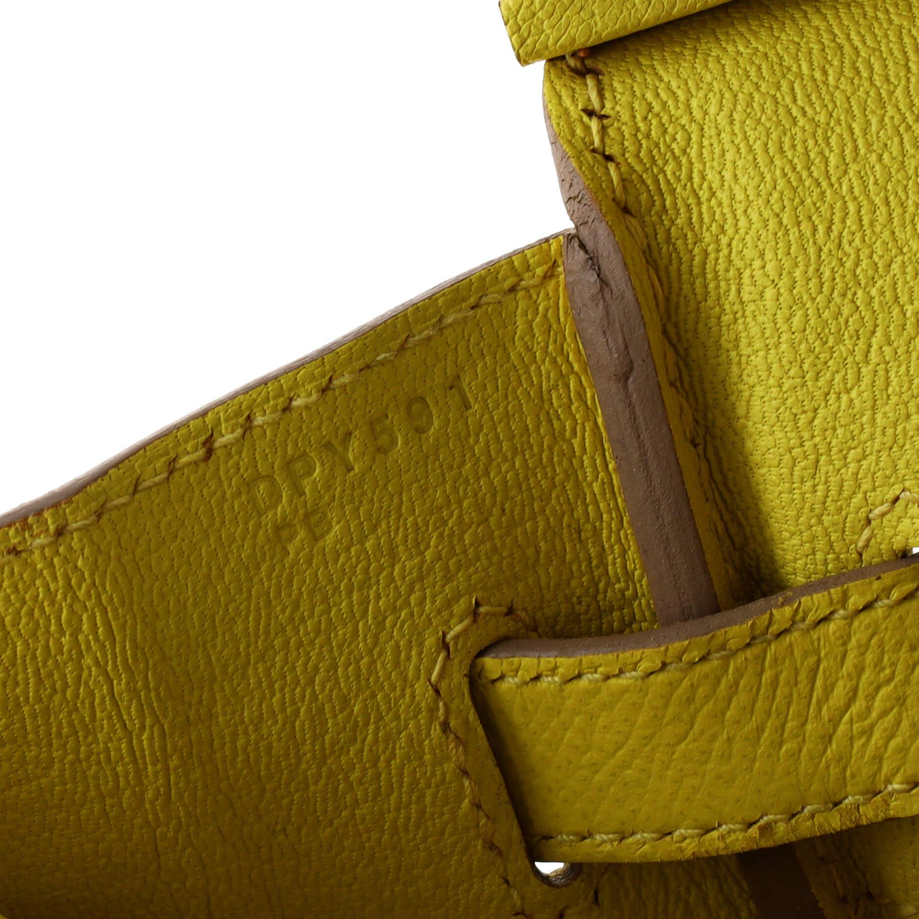 Hermes Birkin Handbag Lime Epsom with Palladium Hardware 30 For Sale 5