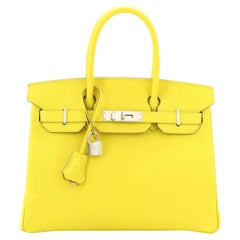 Hermes Birkin 30 Lime Yellow Epsom Leather Gold Hardware 2020 For Sale at  1stDibs