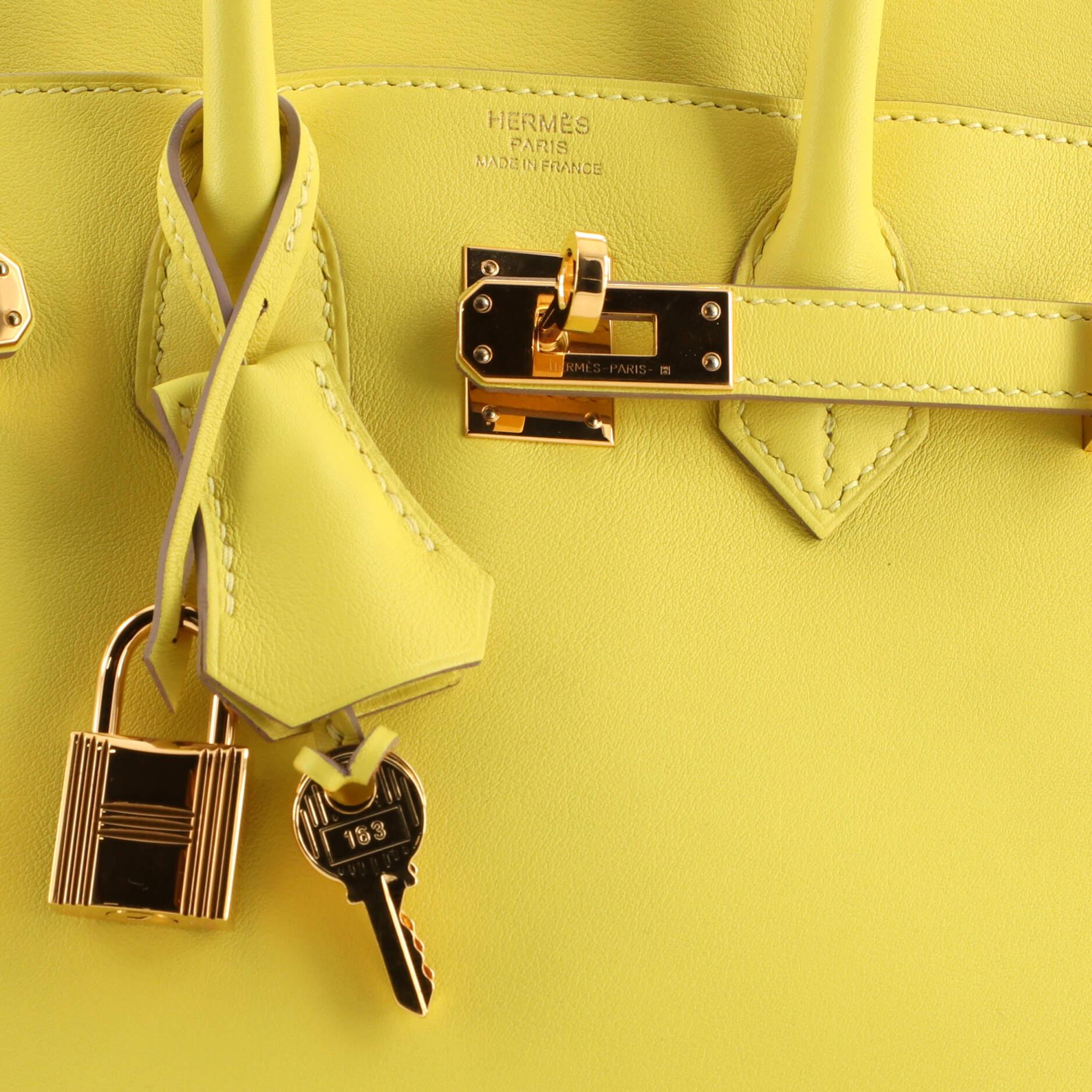 Hermes Birkin Handbag Lime Swift with Gold Hardware 25 3