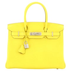 Hermes Birkin Handbag Lime Togo with Palladium Hardware 30