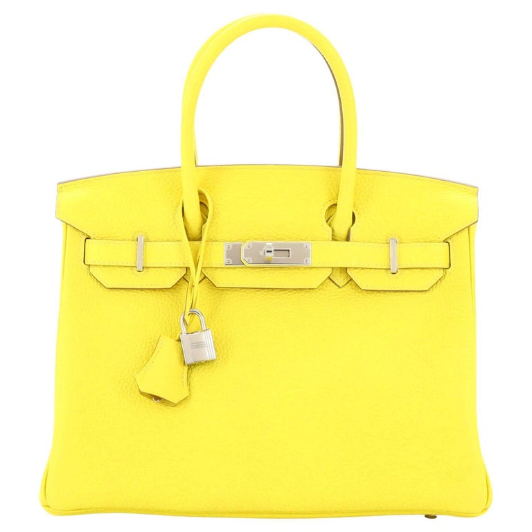 Birkin 25 leather handbag Hermès Yellow in Leather - 35832142