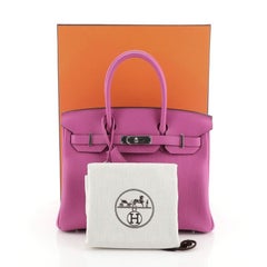 Hermes Birkin Handbag Magnolia Clemence with Palladium Hardware 30