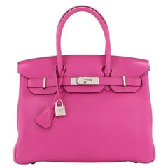 Hermes Birkin Handbag Magnolia Clemence with Palladium Hardware 30