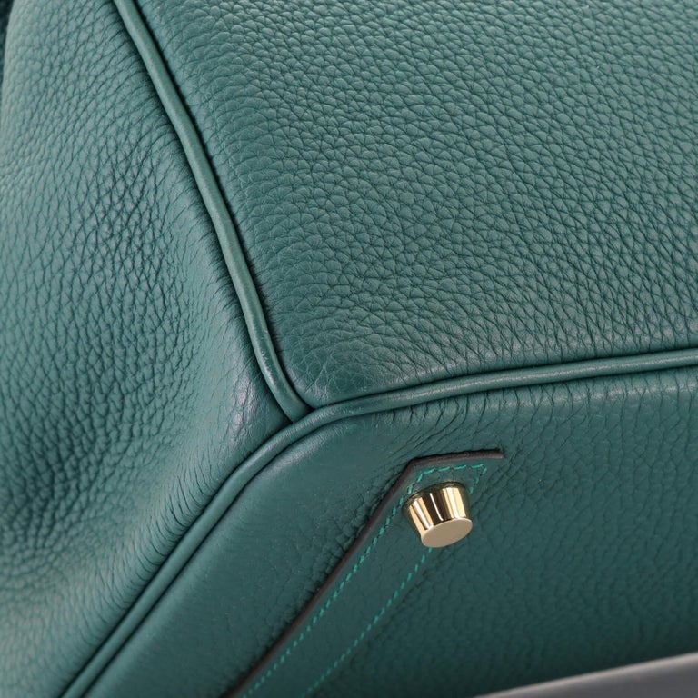 Hermes Birkin Handbag Malachite Togo with Gold Hardware 30