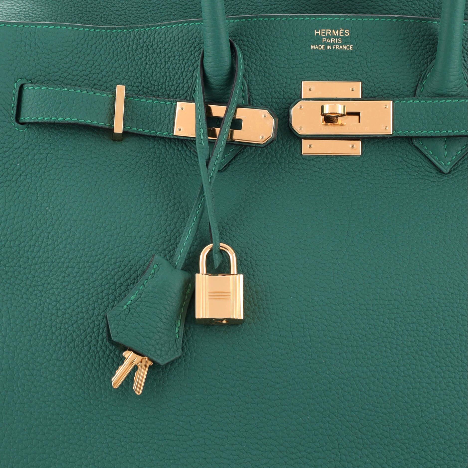 Hermes Birkin Handbag Malachite Togo with Gold Hardware 35 2