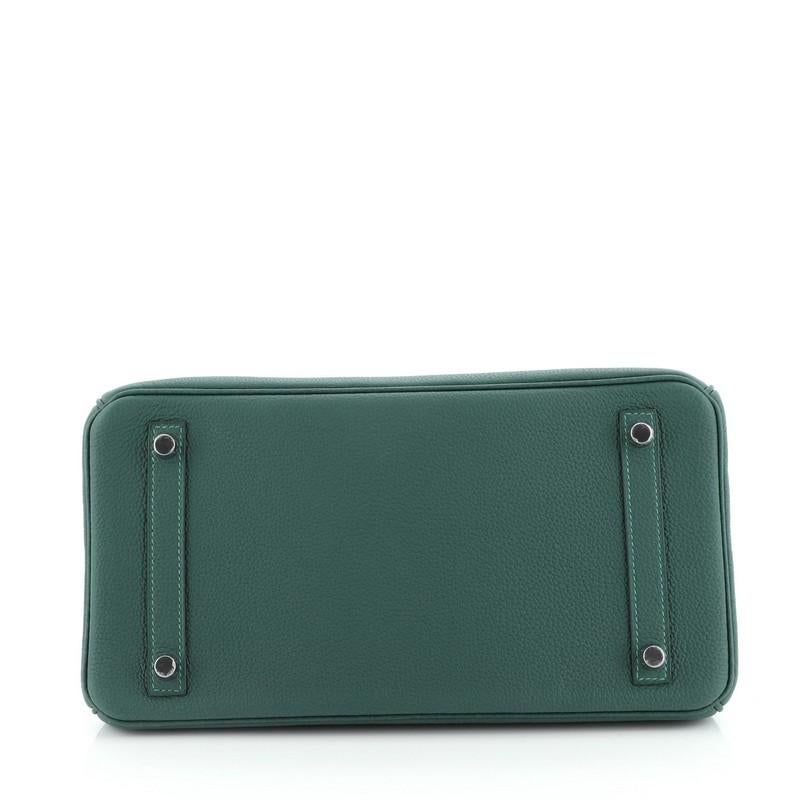 Hermes Birkin Handbag Malachite Togo With Palladium Hardware 30 In Good Condition In NY, NY