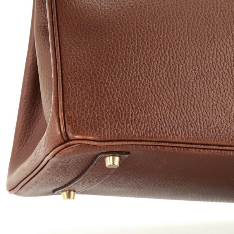 Hermes Birkin Handbag Marron Fonce Ardennes with Gold Hardware 35 4