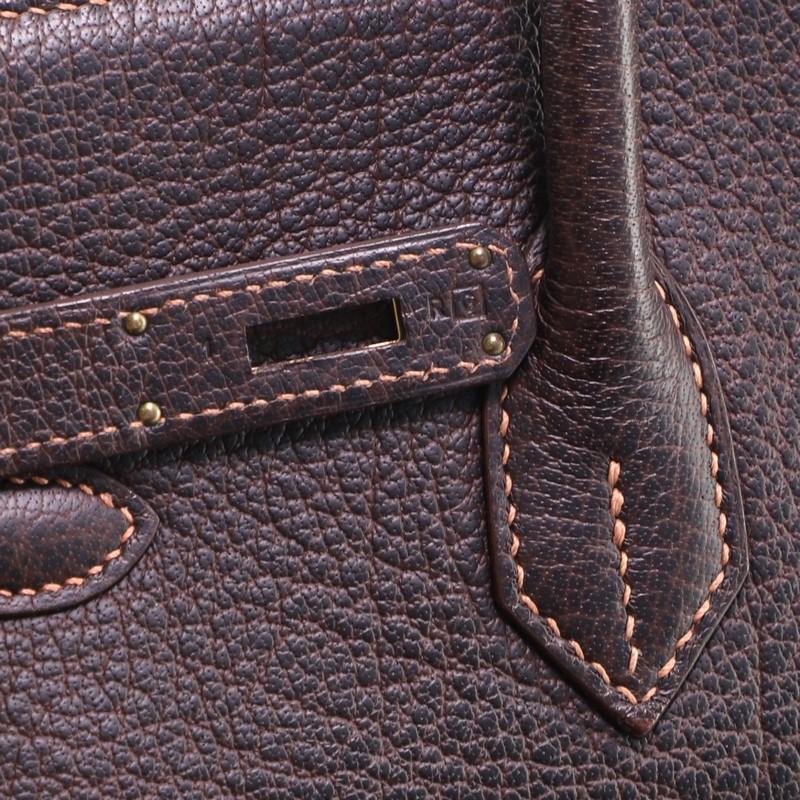 Hermes Birkin Handbag Marron Foncé Buffalo with Gold Hardware 35 2
