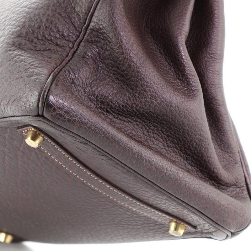 Hermes Birkin Handbag Marron Foncé Buffalo with Gold Hardware 35 In Good Condition In NY, NY