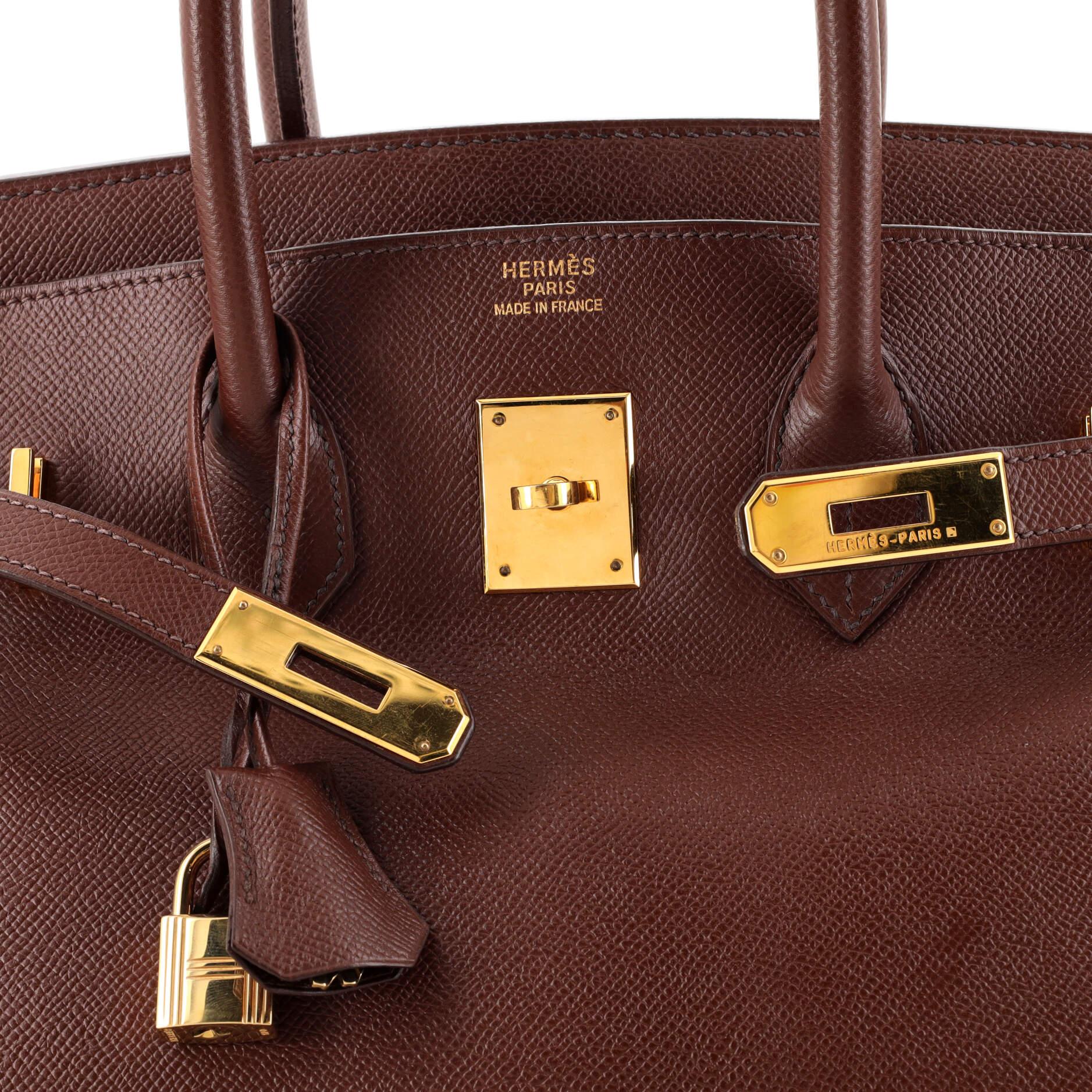 Hermes Birkin Handbag Marron Foncé Courchevel with Gold Hardware 35 3