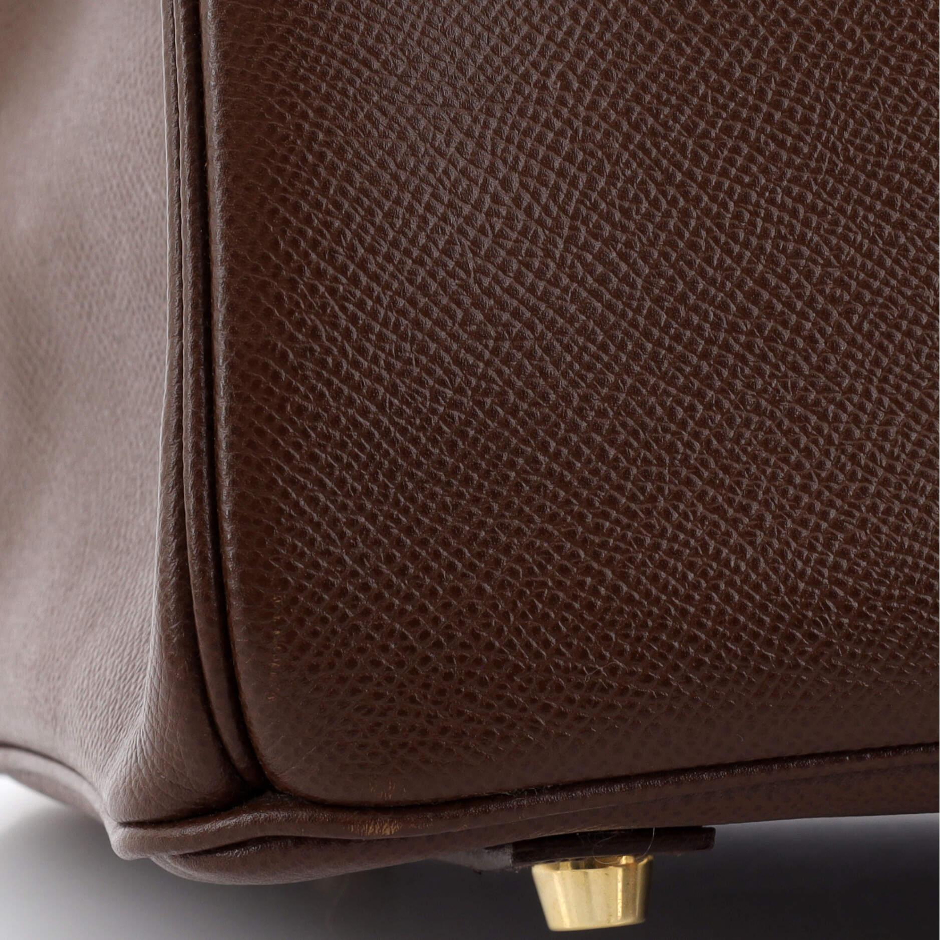 Hermes Birkin Handbag Marron Foncé Courchevel with Gold Hardware 35 4