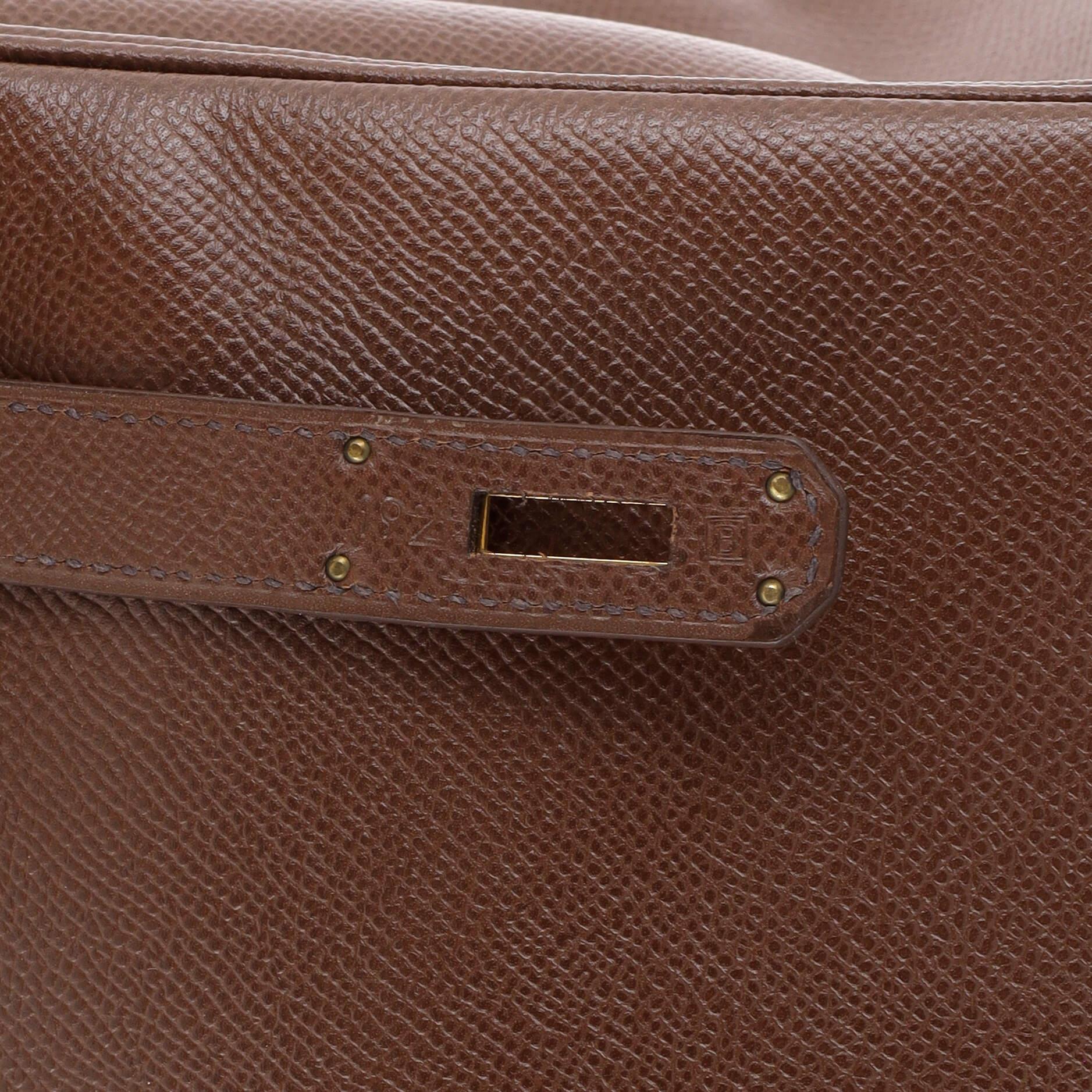 Hermes Birkin Handbag Marron Foncé Courchevel with Gold Hardware 35 5