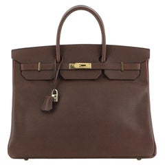 Hermes  Birkin Handbag Marron Foncé Courchevel with Gold Hardware 40