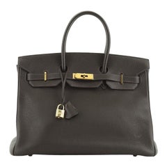 Hermes  Birkin Handbag Marron Fonce Togo with Gold Hardware 30