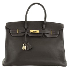 Hermes  Birkin Handbag Marron Fonce Togo with Gold Hardware 30