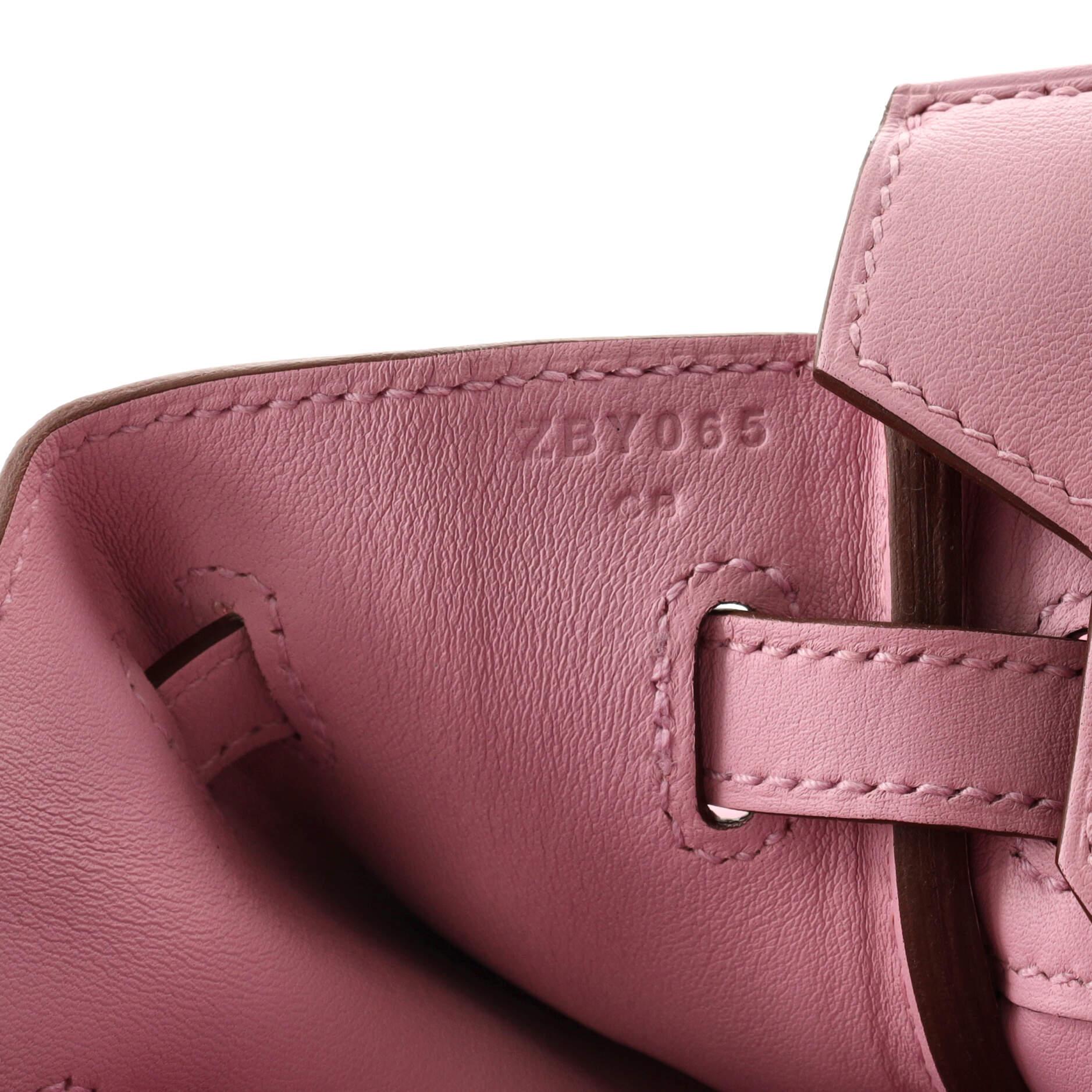 Women's or Men's Hermes Birkin Handbag Mauve Sylvestre Swift with Rose Gold Hardware 25