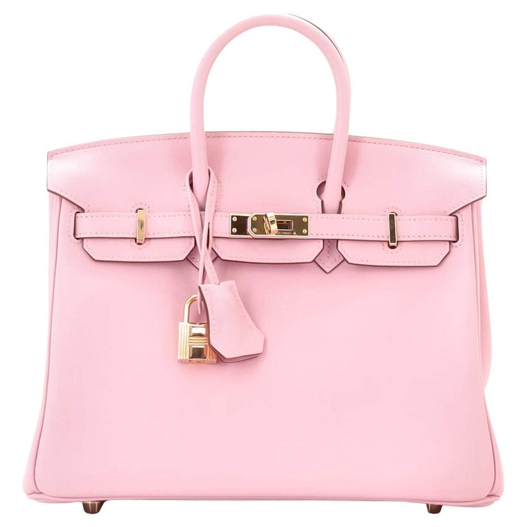 Hermes Birkin Handbag Pink Swift with Rose Gold Hardware 25 Pink