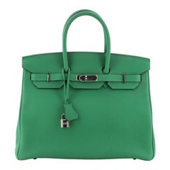 Hermes Birkin Handbag Menthe Togo With Palladium Hardware 35