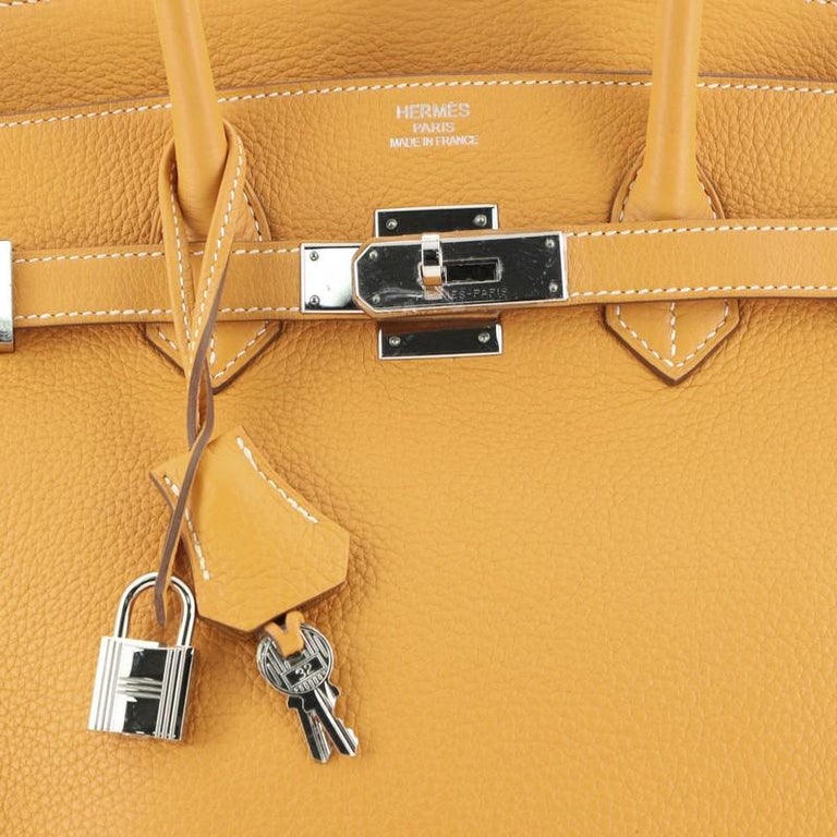 Limited Edition Gris Tourterelle and Moutarde Clemence and Sanguine Swift  Casacde Birkin 35 Brushed Palladium Hardware, 2012, Handbags & Accessories, 2023