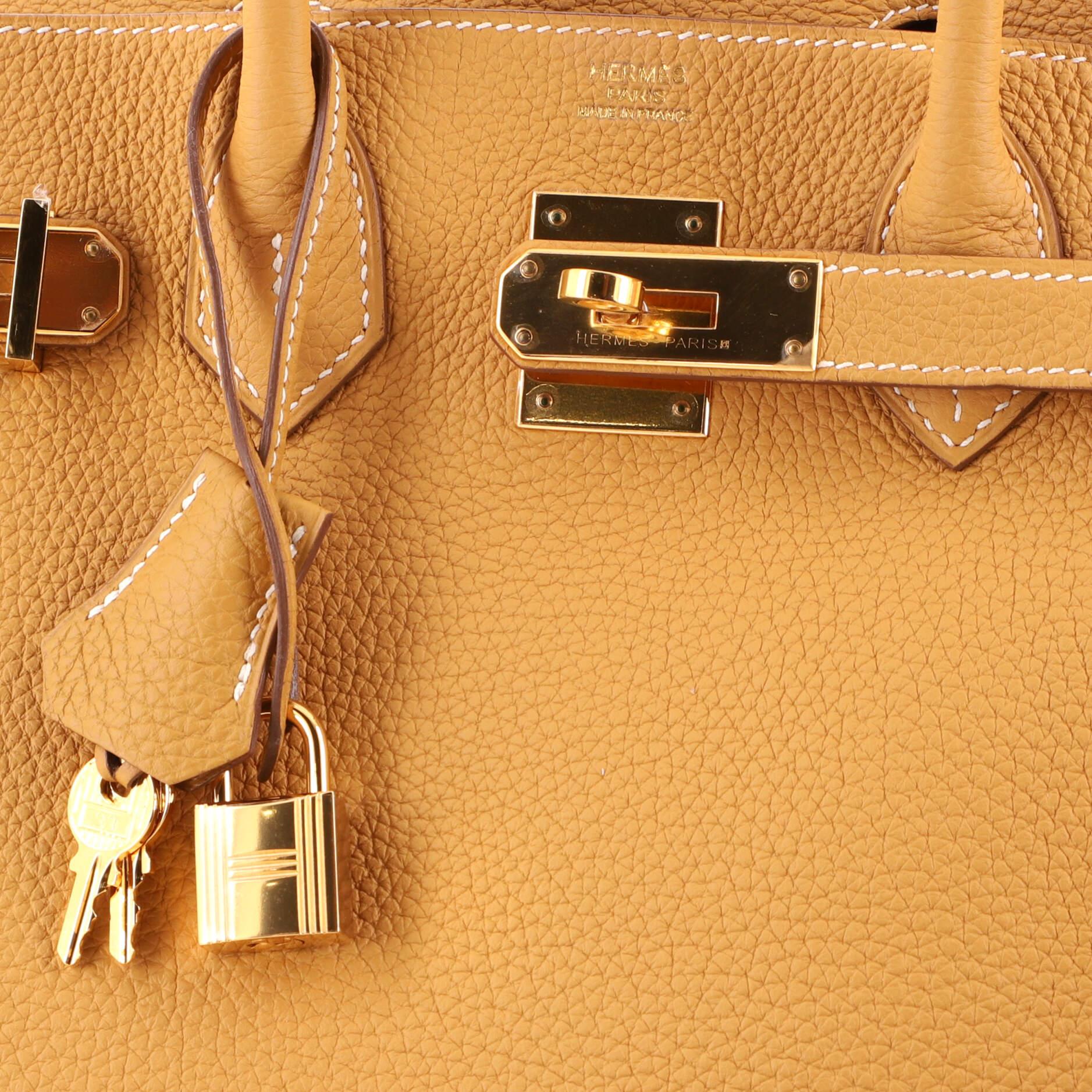 Women's or Men's Hermes Birkin Handbag Moutarde Togo With Gold Hardware 30