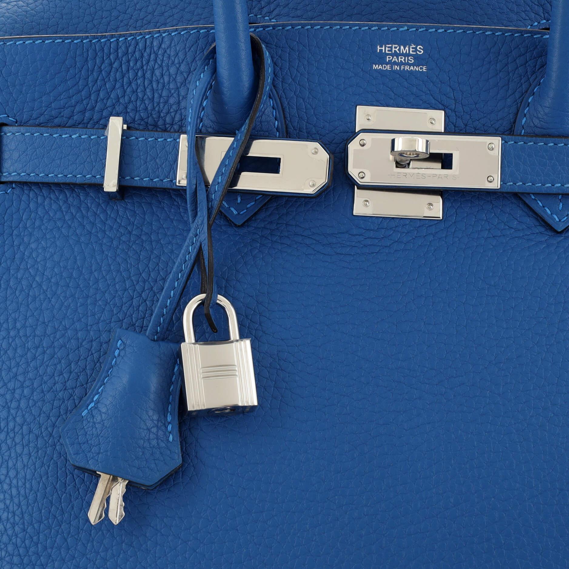 Hermes Birkin Handbag Mykonos Clemence with Palladium Hardware 30 3