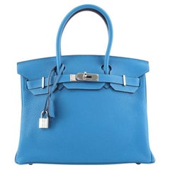 palladium mykonos Hermes Birkin Handbag Mykonos Clemence with Palladium Hardware 30