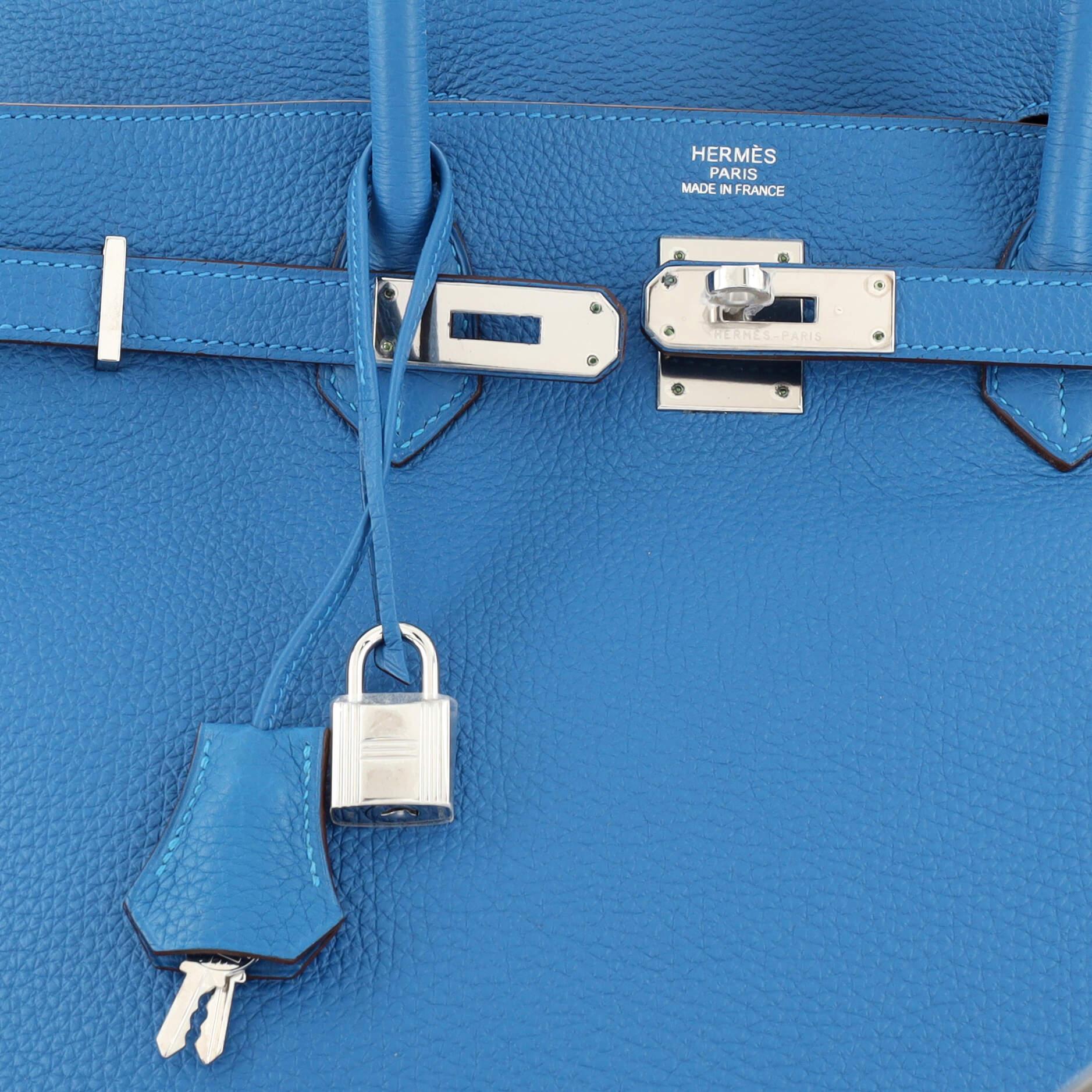 Hermes Birkin Handbag Mykonos Togo with Palladium Hardware 40 3