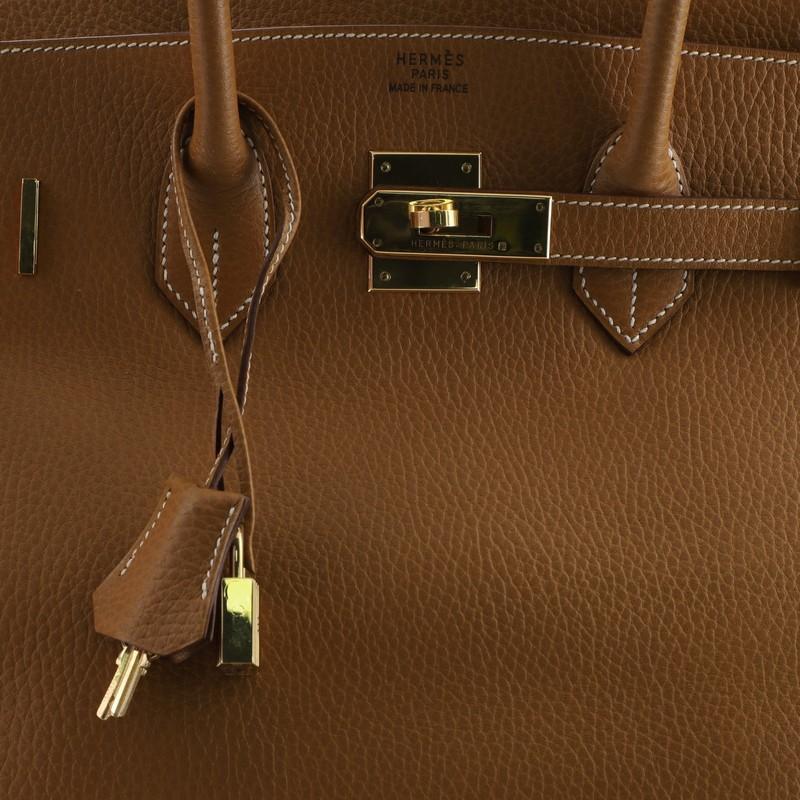 Hermes Birkin Handbag Natural Ardennes with Gold Hardware 35, 1