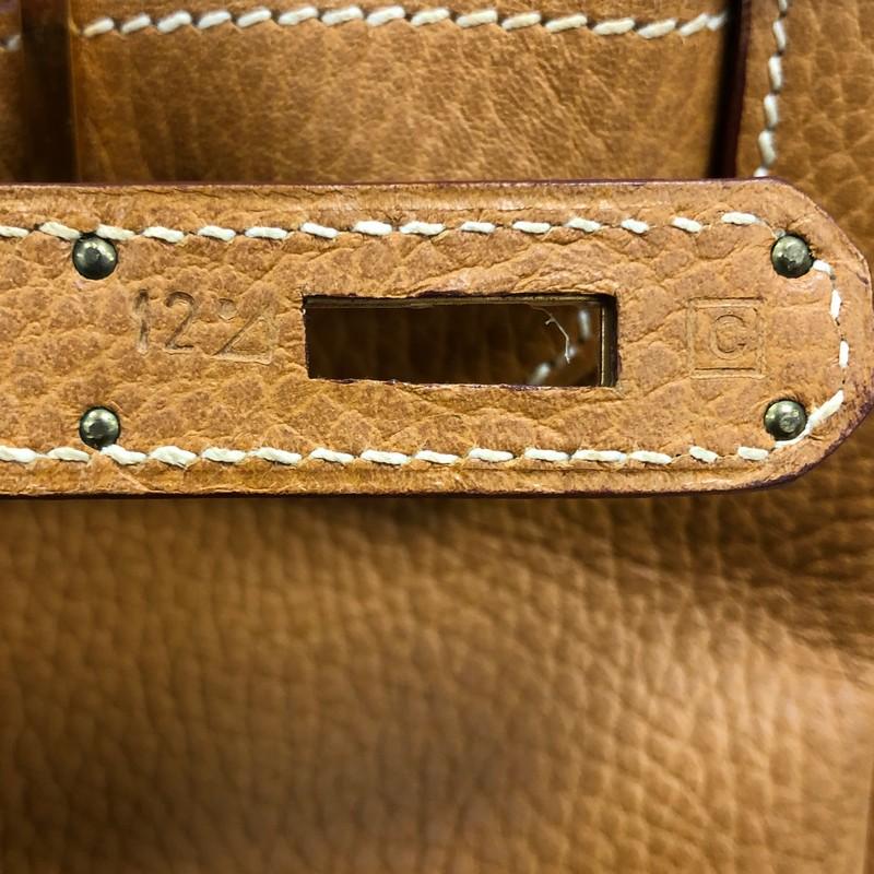 Hermes Birkin Handbag Natural Ardennes with Gold Hardware 35 2