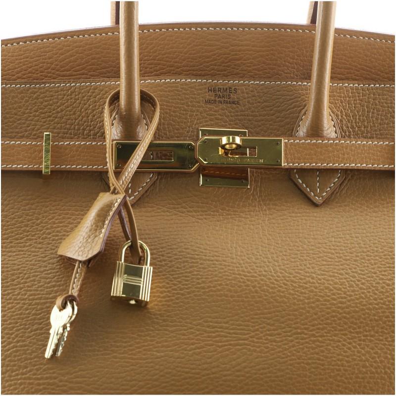 Hermes Birkin Handbag Natural Ardennes with Gold Hardware 35 2