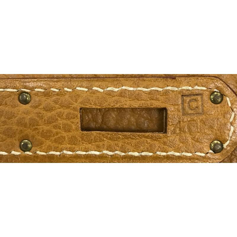 Hermes Birkin Handbag Natural Ardennes with Gold Hardware 35, 4