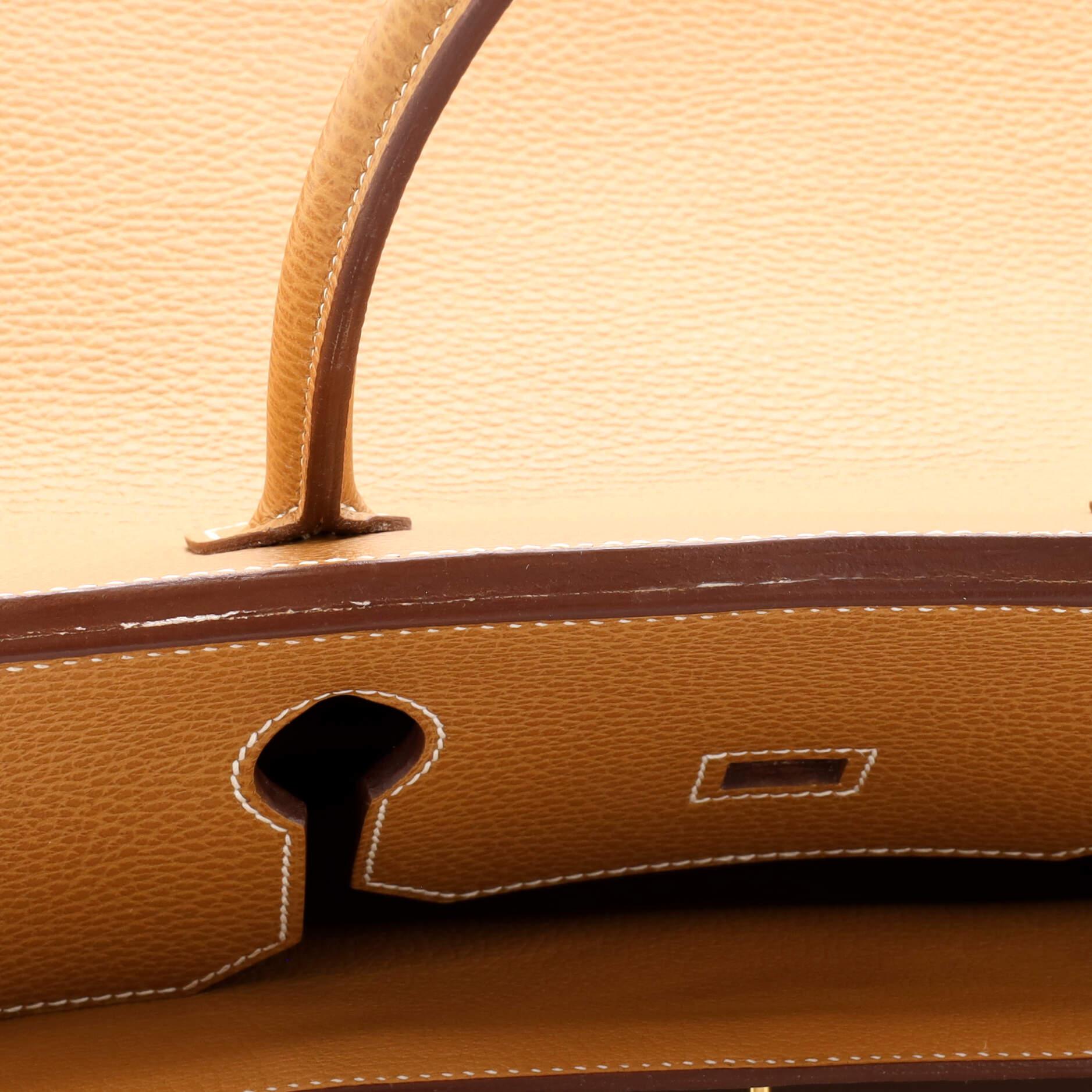 Hermes Birkin Handbag Natural Ardennes with Gold Hardware 40 4