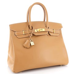 Hermes Birkin Handbag Natural Chamonix with Gold Hardware 35
