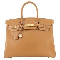 Hermes Birkin Handbag Natural Chamonix with Gold Hardware 35