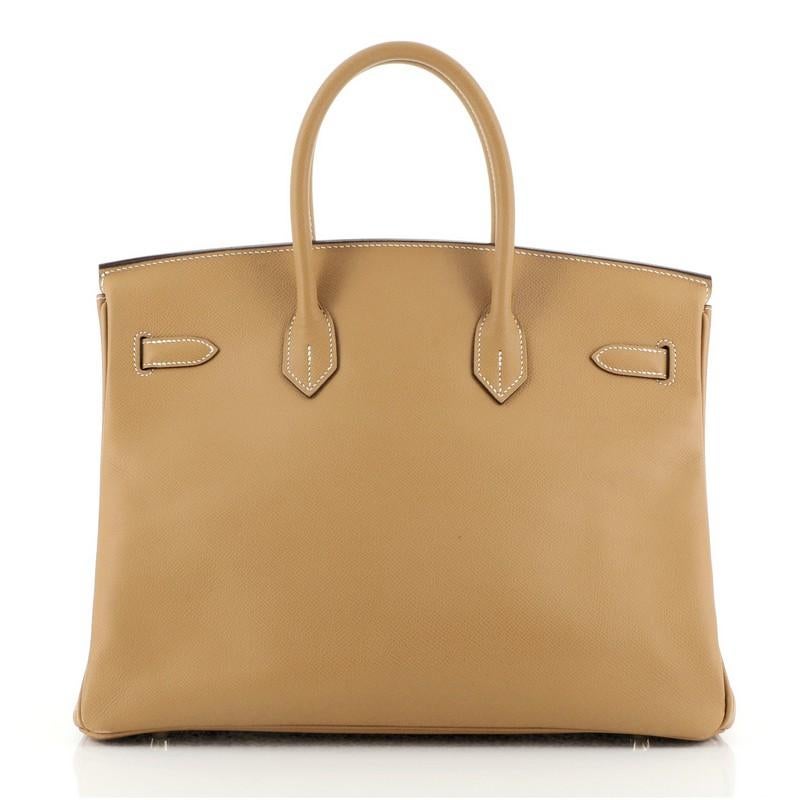 Hermes Birkin Handbag Natural Epsom with Gold Hardware 35 In Good Condition In NY, NY