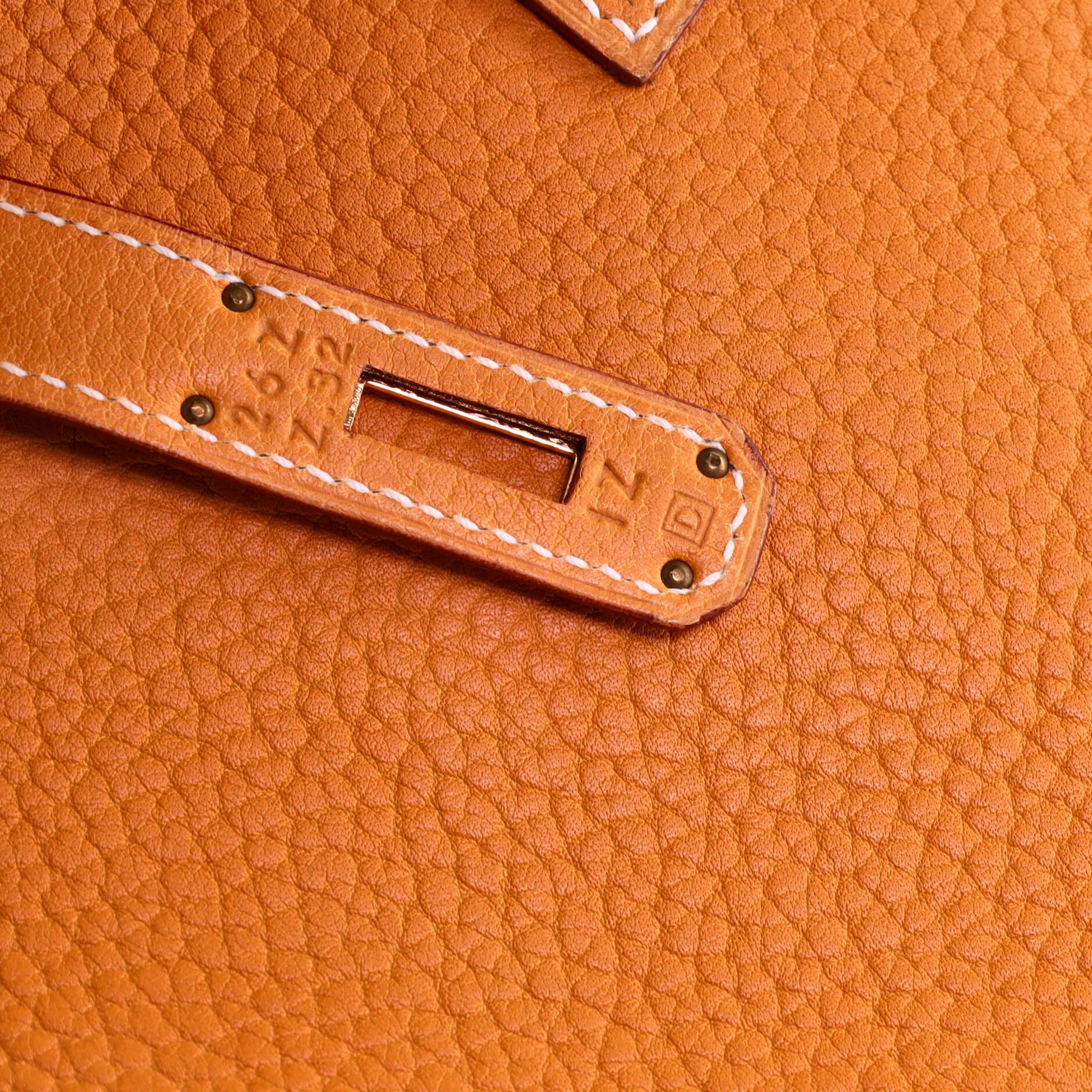 Hermes Birkin Handbag Natural Fjord with Gold Hardware 40 5