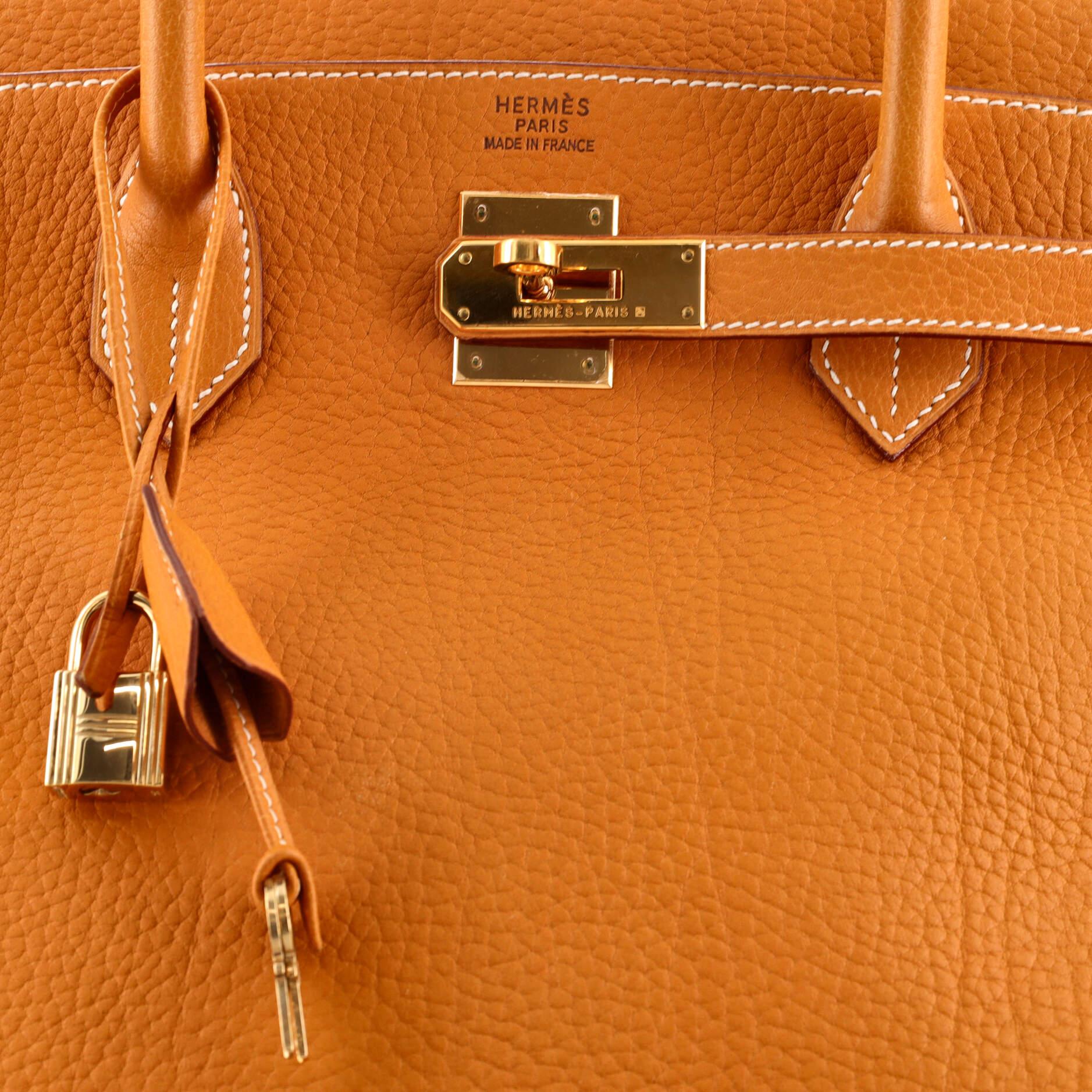 Hermes Birkin Handbag Natural Fjord with Gold Hardware 40 2