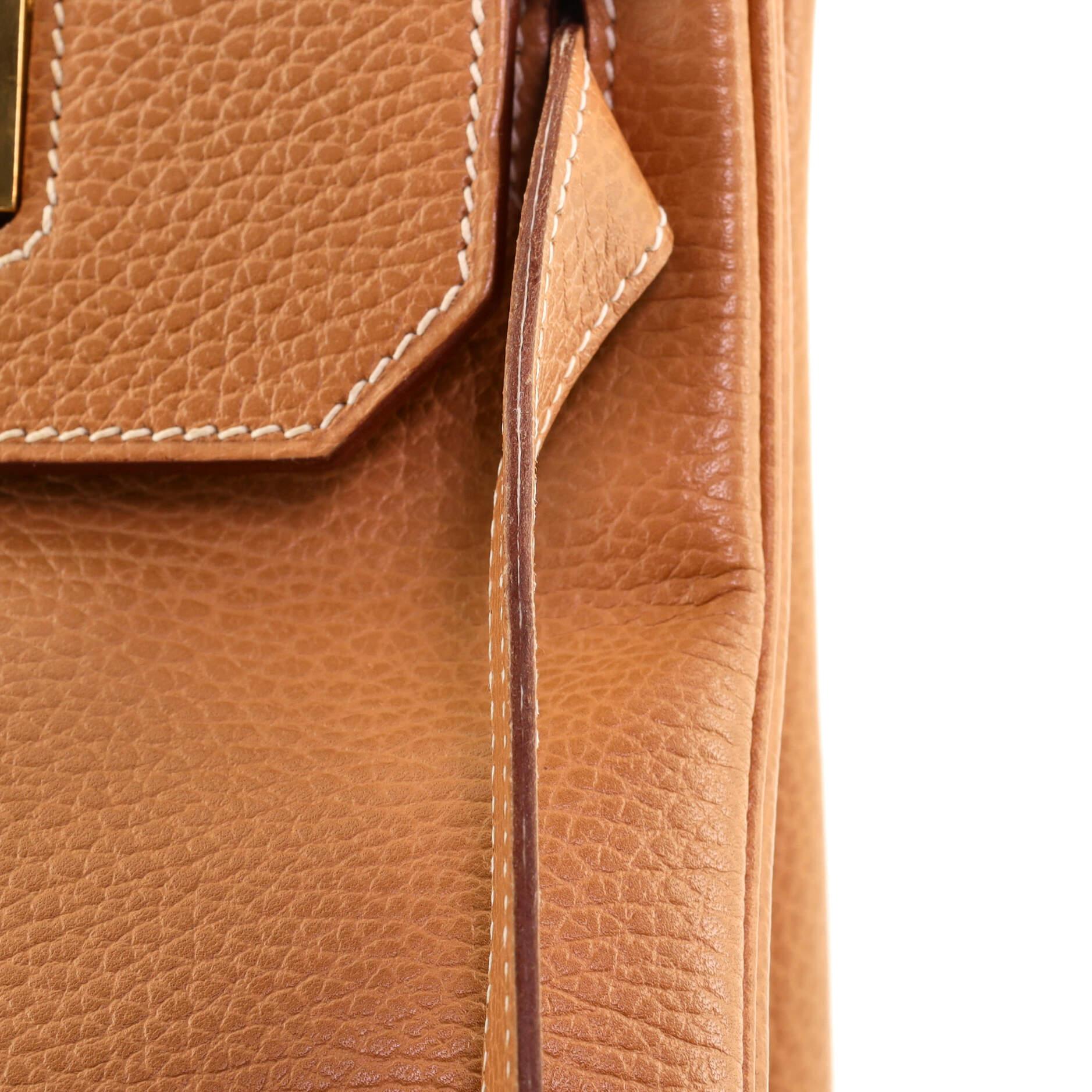 Hermes Birkin Handbag Natural Sable Ardennes with Gold Hardware 40 7