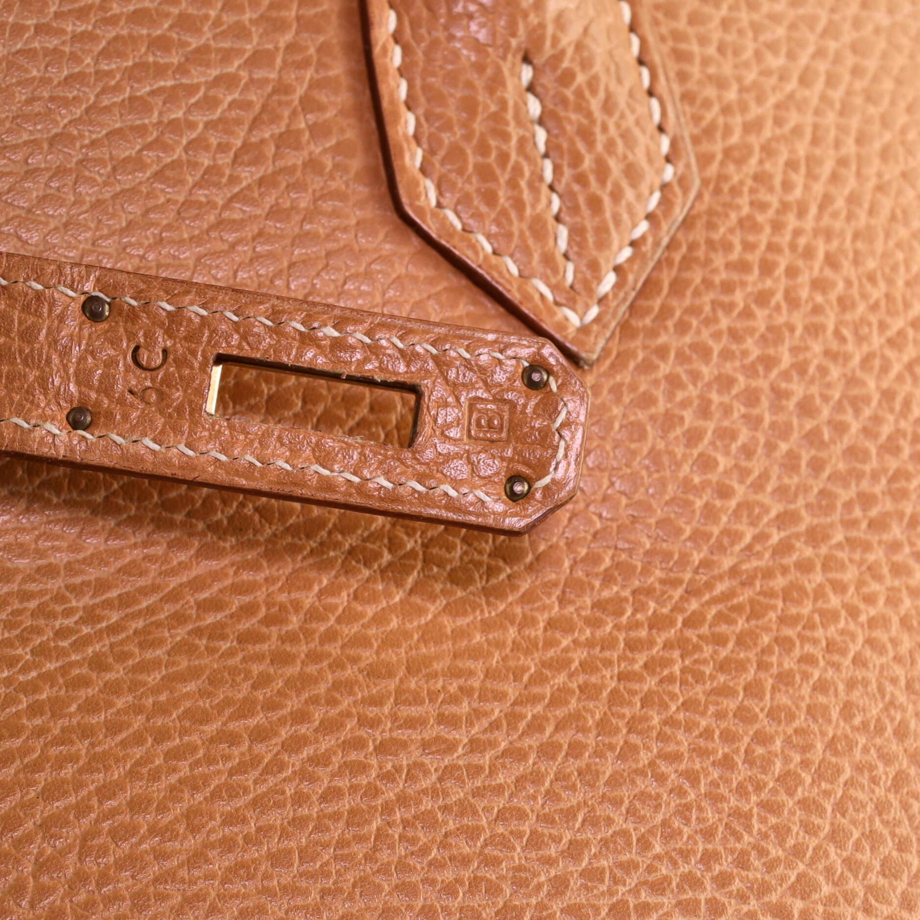 Hermes Birkin Handbag Natural Sable Ardennes with Gold Hardware 40 9