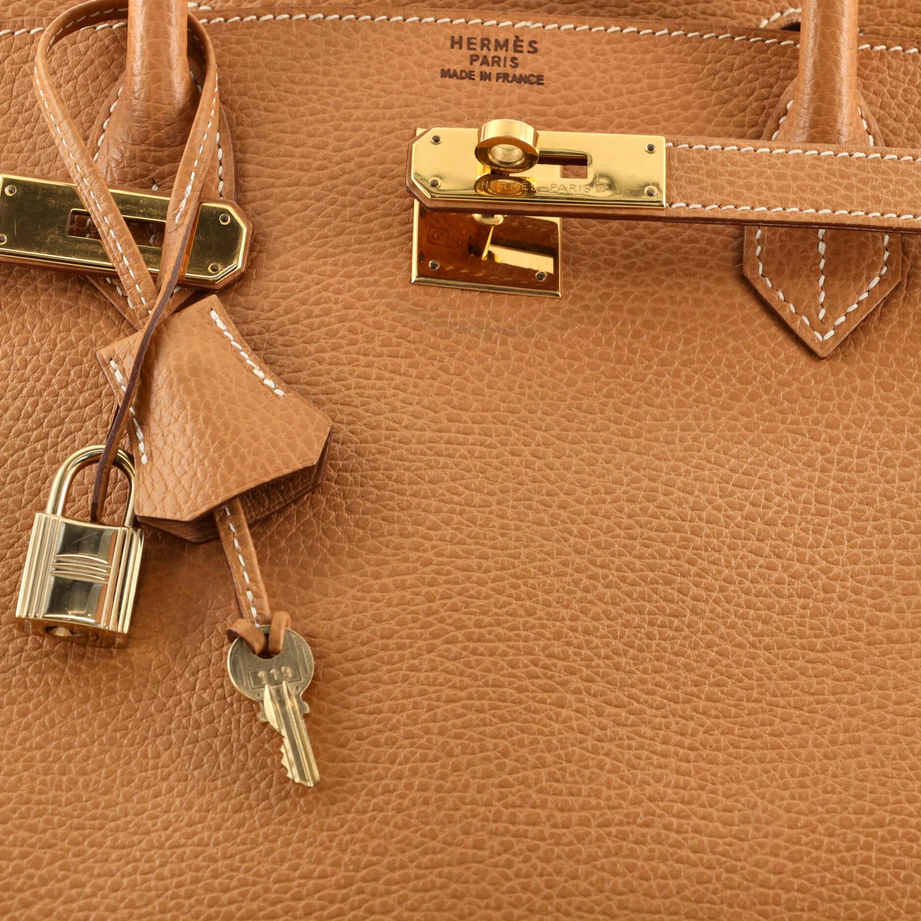 Hermes Birkin Handbag Natural Sable Ardennes with Gold Hardware 40 3